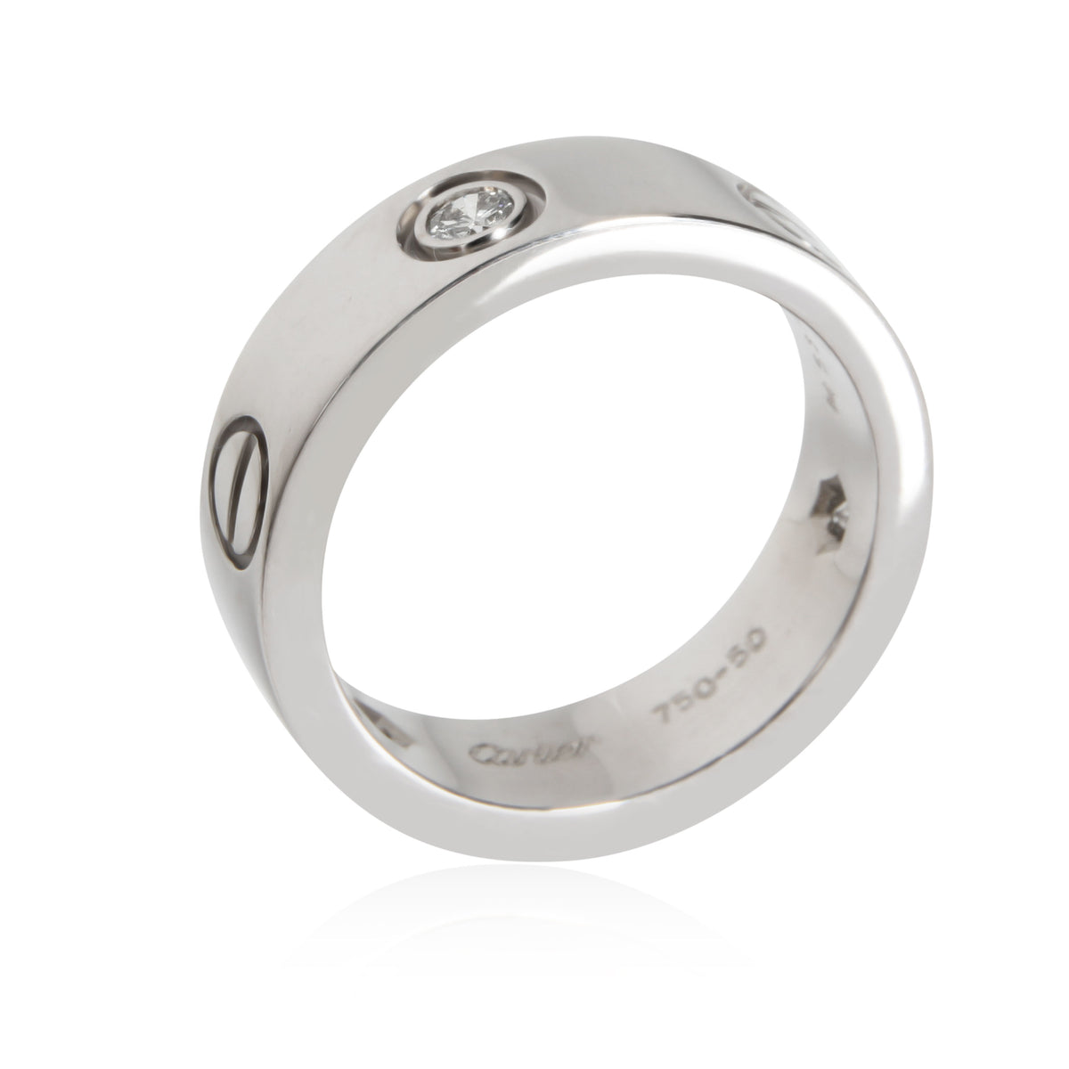 Love Ring, 3 Diamonds (White Gold)