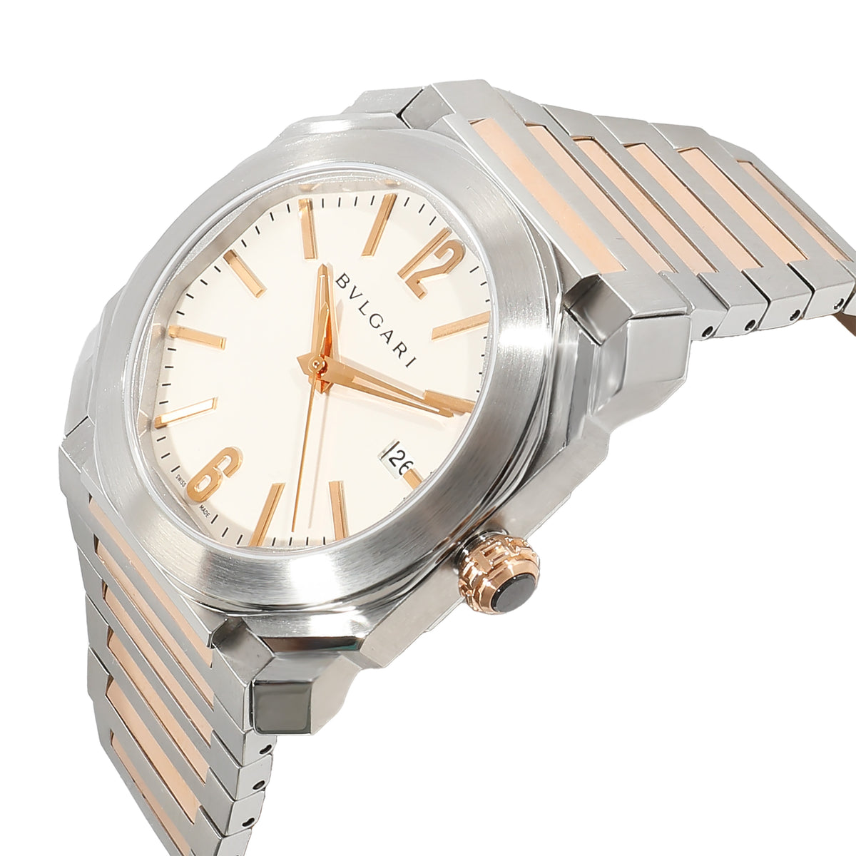 Octo Solotempo BGO 38 S Men's Watch in 18kt Stainless Steel/Rose Gold