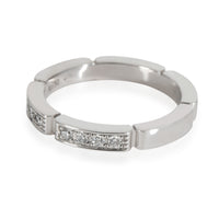 Maillon Panthere Diamond Wedding Band in 18K White Gold 0.15 CTW