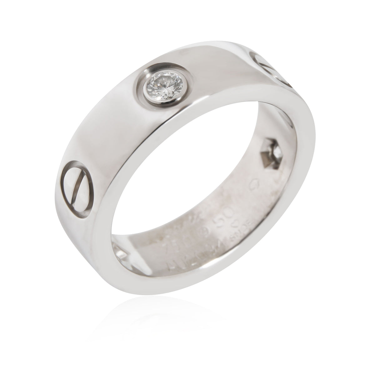 Love Ring, 3 Diamonds (White Gold)