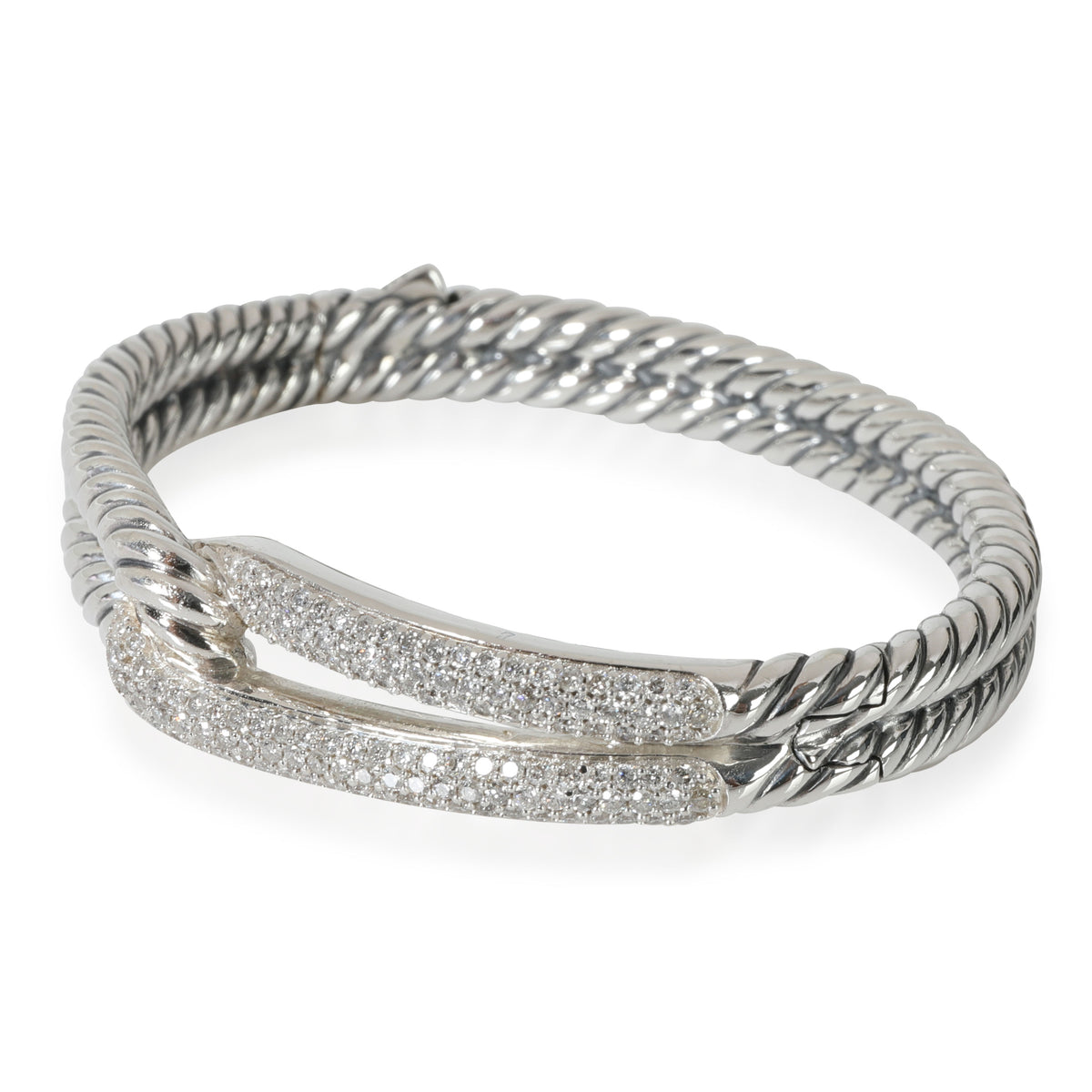 Labyrinth Single Loop Diamond Bracelet in Sterling Silver 0.79 CTW