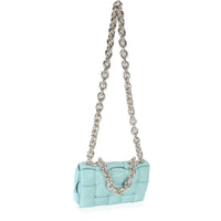 Spearmint Maxi Intrecciato Leather Chain Cassette Bag