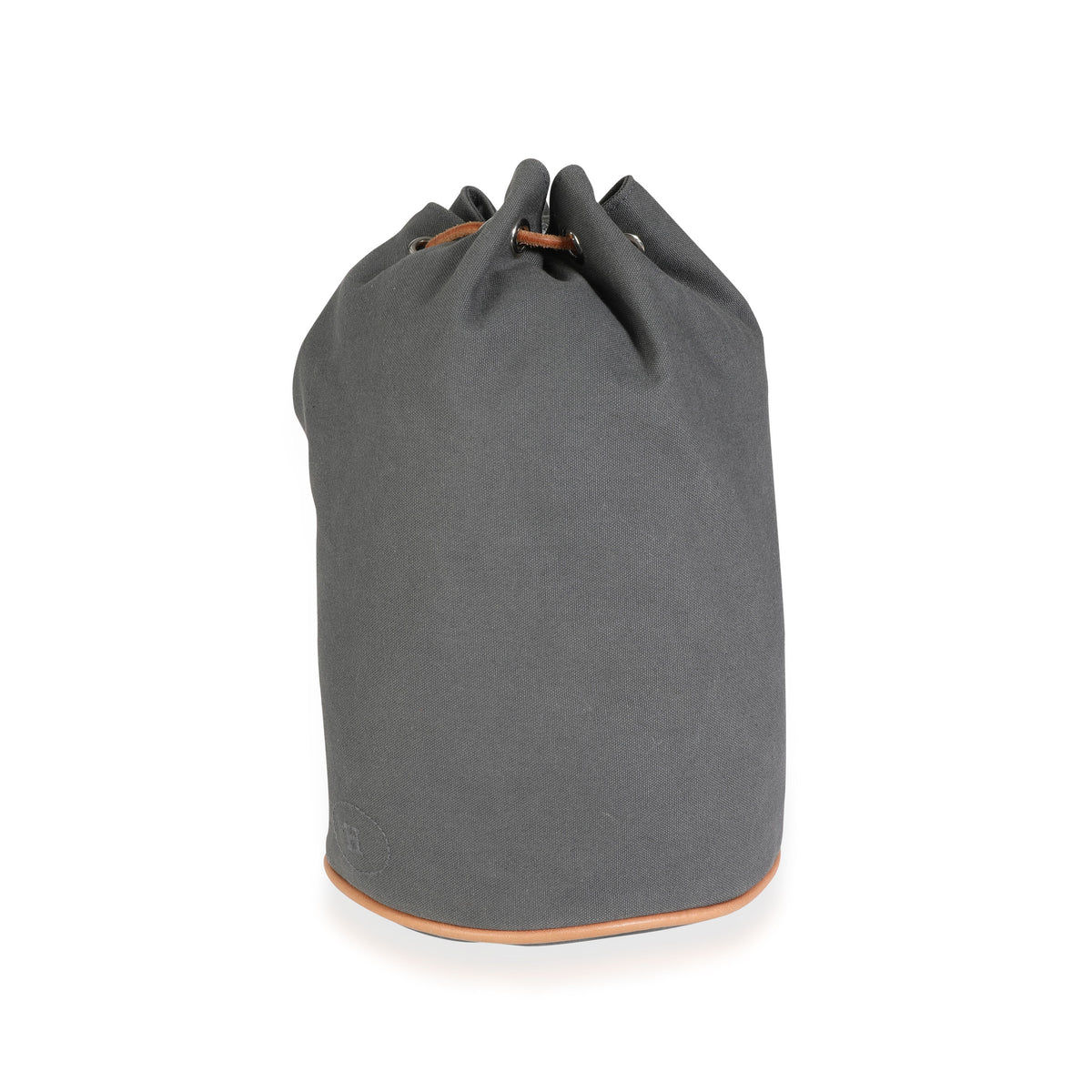 Gray Canvas Polochon Mimile Drawstring Bucket Bag Backpack PHW