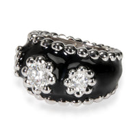 Chanel Vintage  Diamond & Enamel Cocktail Ring in 18kt White Gold 0.9 CTW sv