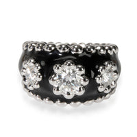 Chanel Vintage  Diamond & Enamel Cocktail Ring in 18kt White Gold 0.9 CTW fv