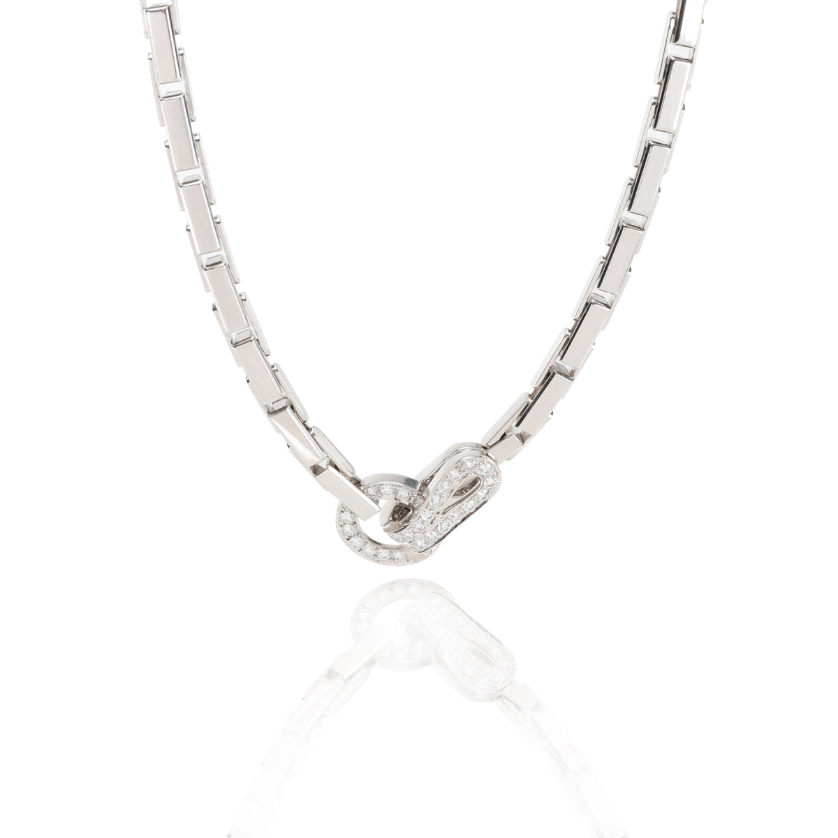 Agrafe Diamond Necklace in 18K White Gold 1.1 CTW