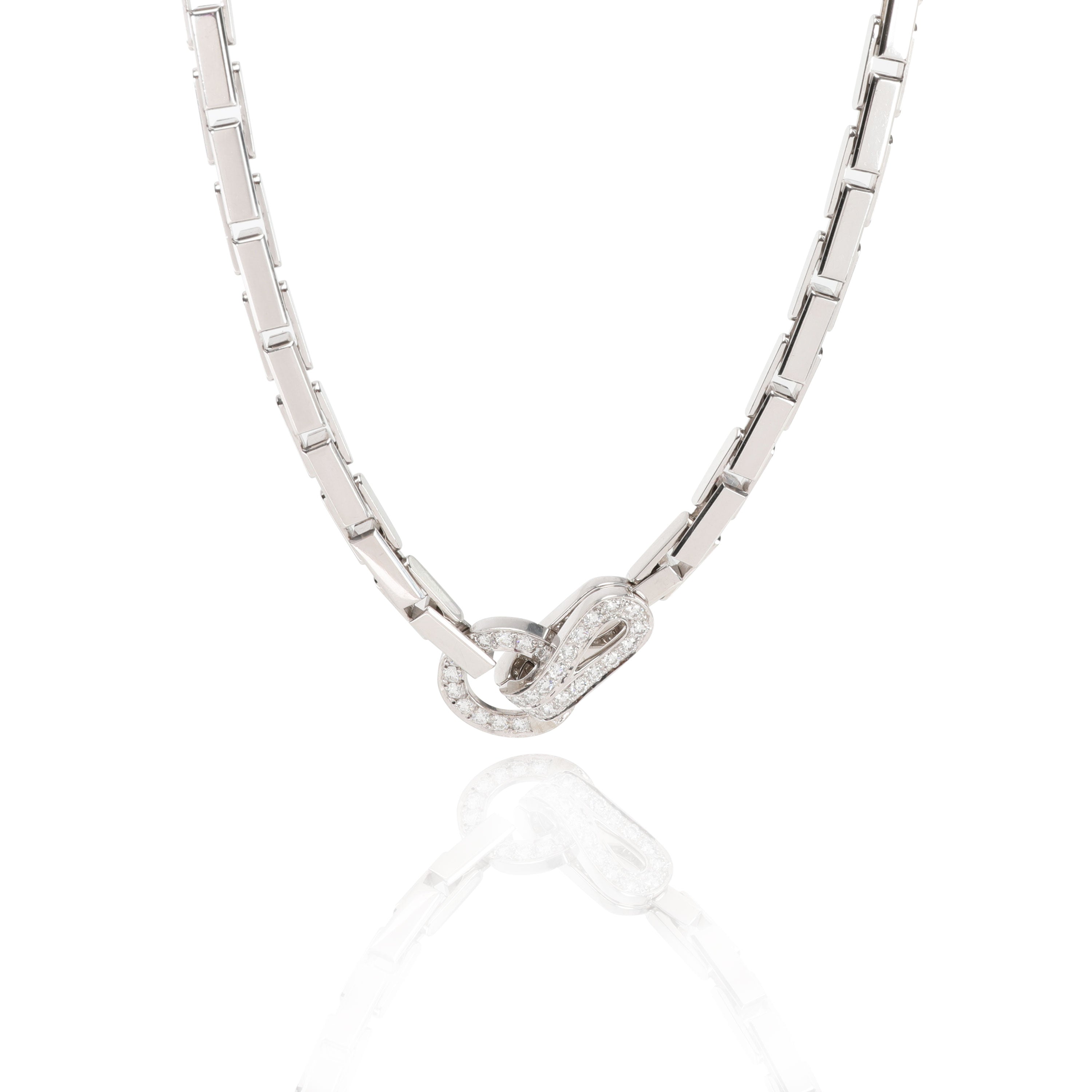 Agrafe Diamond Necklace in 18K White Gold CTW