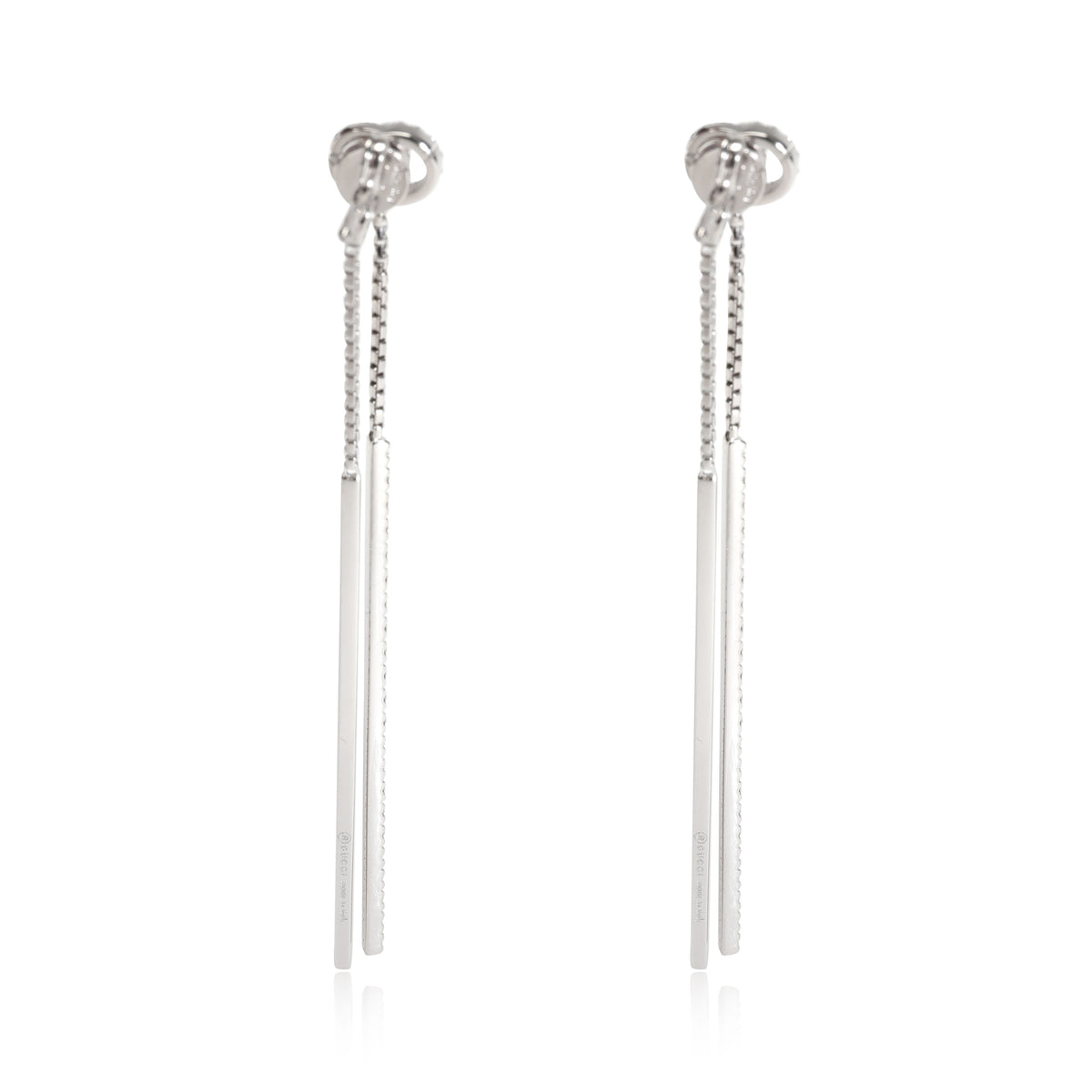 Running G Diamond Drop Earrings in 18k White Gold 0.56 CTW