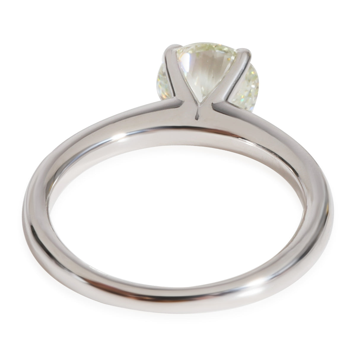 18K White Gold 4 Prong, 1.44 GIA Light Green/VVS2 Solitaire Ring