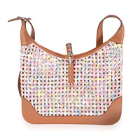 Hermès Multicolor Rose Sakura Gold Swift Faubourg Rainbow Silky Trim 31 PHW Handbag fv