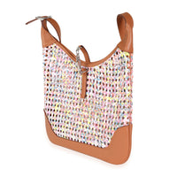 Hermès Multicolor Rose Sakura Gold Swift Faubourg Rainbow Silky Trim 31 PHW Handbag sv