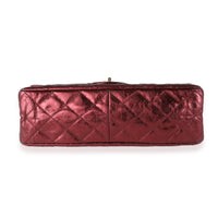 Metallic Burgundy Quilted Calfskin Reissue 2.55 227 Double Flap Bag