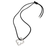 Hindu Necklace on Black Silk Cord (White Gold)