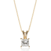 Princess Solitaire Diamond Pendant in 14K Yellow Gold (1.81 CTW)