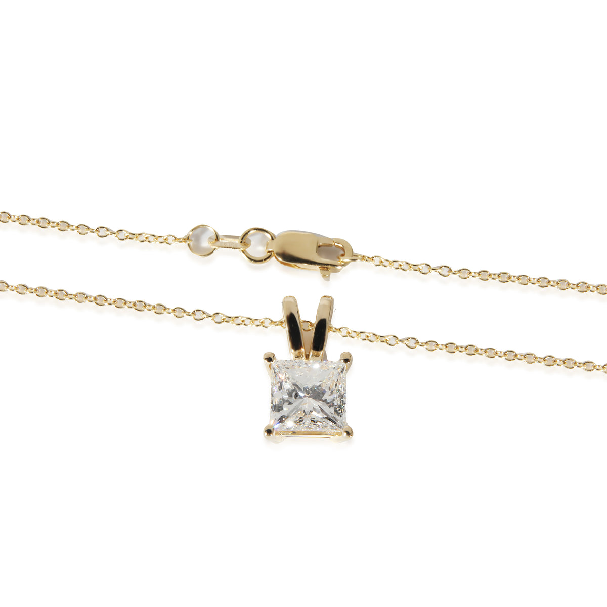 myGemma Princess Solitaire Diamond Pendant in 14K Yellow Gold (1.81 CTW) pv