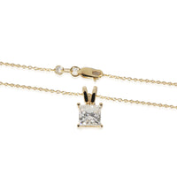 Princess Solitaire Diamond Pendant in 14K Yellow Gold (1.81 CTW)