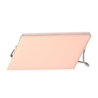 Pink Leather Diagonal Box Chain Clutch