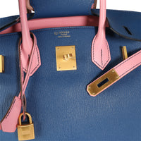 HSS Bleu Saphir Rose Confetti Chevre Birkin 30 BGHW