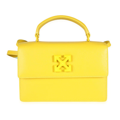 Yellow Saffiano Leather Jitney 1.4 Tonal Arrow Top Handle Crossbody Ba