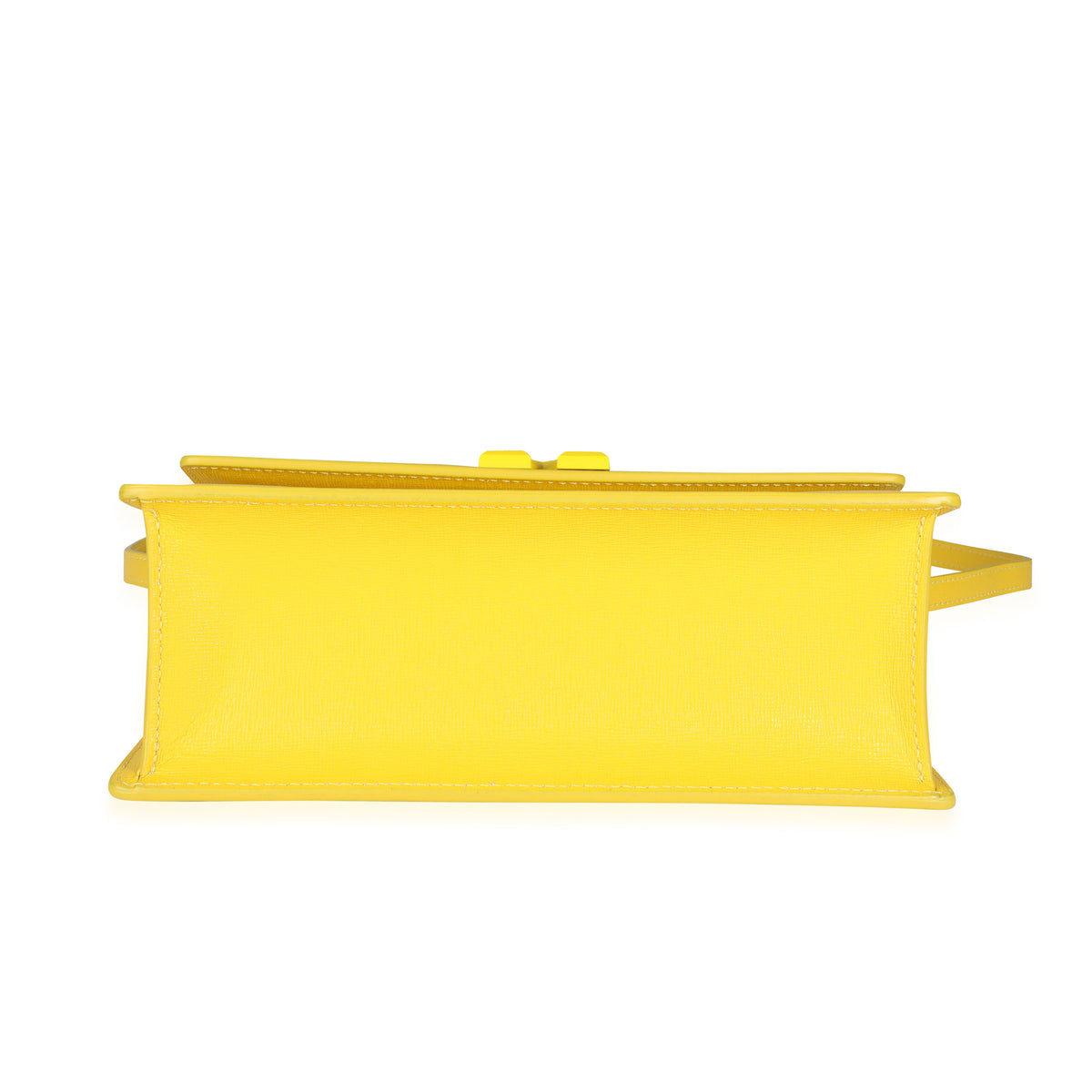 Yellow Saffiano Leather Jitney 1.4 Tonal Arrow Top Handle Crossbody Ba