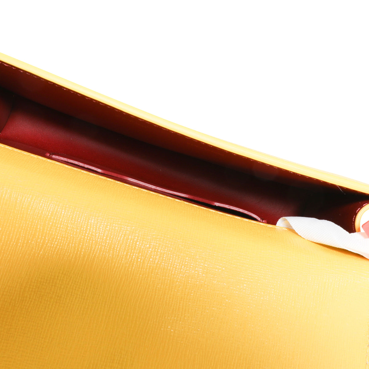 Yellow Saffiano Leather Jitney 0.8 Tonal Arrow Belt Bag