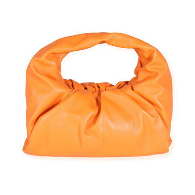 Light Orange Calfskin Leather Shoulder Pouch Bag