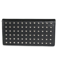 Saint Laurent Black Grain De Poudre Leather Studded Classic Marquage Flap Wallet Wallet fv