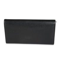 Saint Laurent Black Grain De Poudre Leather Studded Classic Marquage Flap Wallet Wallet pv