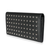 Saint Laurent Black Grain De Poudre Leather Studded Classic Marquage Flap Wallet Wallet sv