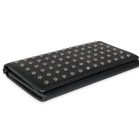 Black Grain De Poudre Leather Studded Classic Marquage Flap Wallet