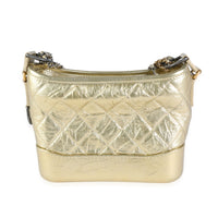 Gold Quilted Calfskin Small Gabrielle Hobo