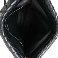 Black Intrecciato Leather Fold Crossbody Bag