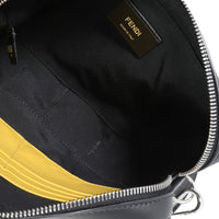Black Calfskin & Sunflower Logo Mini Camera Bag