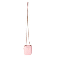 Sakura Pink Caviar Vertical Vanity Bag With Chain