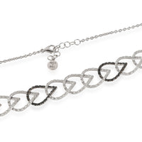 myGemma Black & White Looped Pear Shape Motif Diamond Necklace, 18k White Gold 1.77 CTW clasp