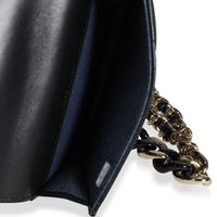 Black Quilted Lambskin Elegant Chain Mini  Belt Bag