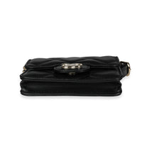 Black Quilted Lambskin Elegant Chain Mini  Belt Bag