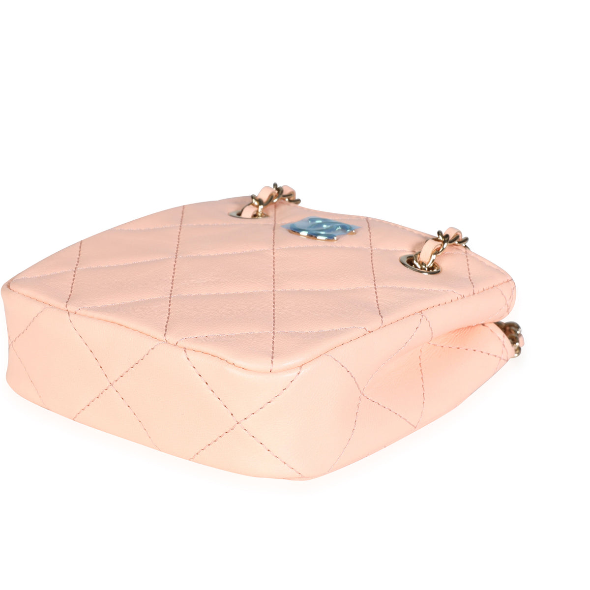 Pink Quilted Lambskin Tiny Shopping Bag