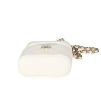 Creme Quilted Caviar Mini Vanity Case