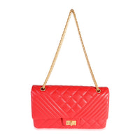 Red Quilted Reissue 2.55 227 Double Flap Bag