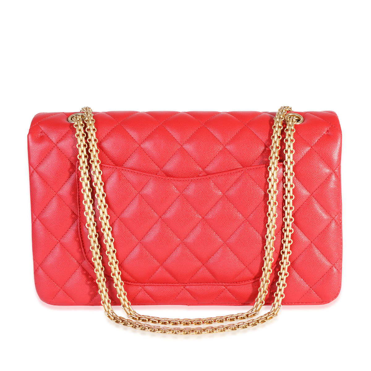 Red Caviar Quilted Reissue 2.55 227 Double Flap Handbag