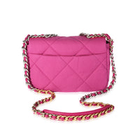 Fuchsia Quilted Cotton Medium Chanel 19 Flap Bag