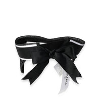 Chanel Black Abaca Cotton Ribbon Visor bv