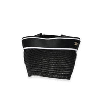 Chanel Black Abaca Cotton Ribbon Visor fv