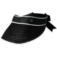 Black Abaca Cotton Ribbon Visor