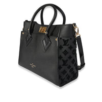 Black Grained Calfskin & Tufted Monogram On My Side MM