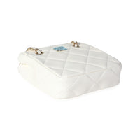 White Quilted Lambskin Tiny Shopping Bag