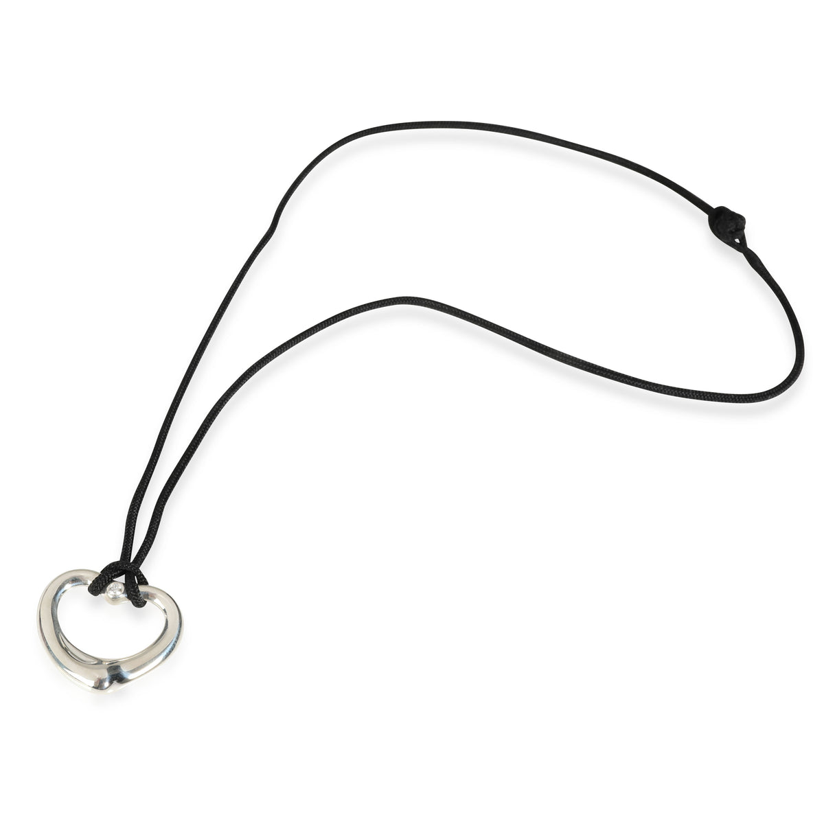 Elsa Peretti Open Heart Pendant in  Sterling Silver 0.02 CTW