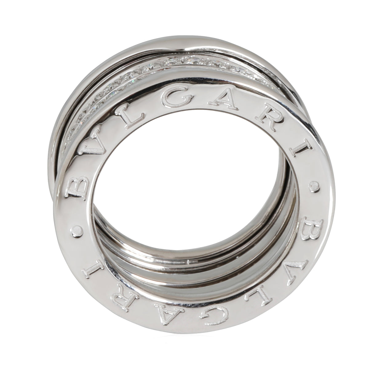 BVLGARI B.zero1 Three Band Diamond Ring in 18k White Gold 0.89 CTW bv