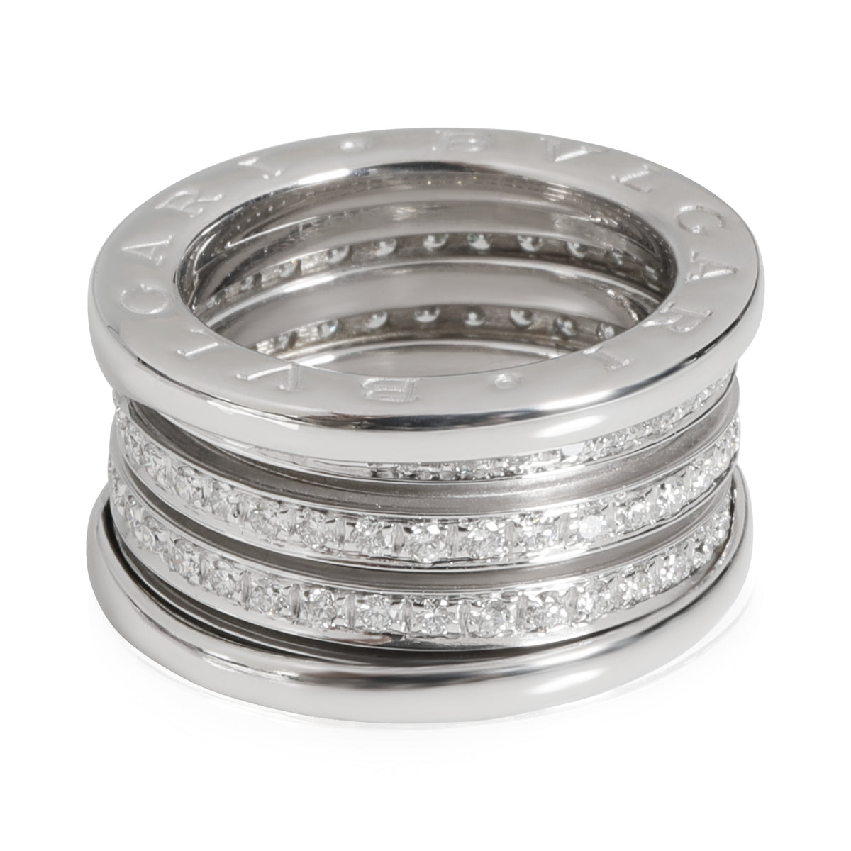 BVLGARI B.zero1 Three Band Diamond Ring in 18k White Gold 0.89 CTW sv